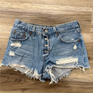 Levi 501 Denim Shorts Size 25